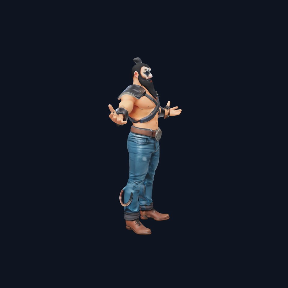 Warrior Bearded Gladiator Rigged and Animated D Character Model